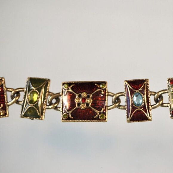 VNT Broken Liz Claiborne Bracelet Enamel Cabochons Parts Repairs Jewelry Making - Picture 5 of 8